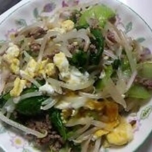 小松菜とひき肉の炒り卵